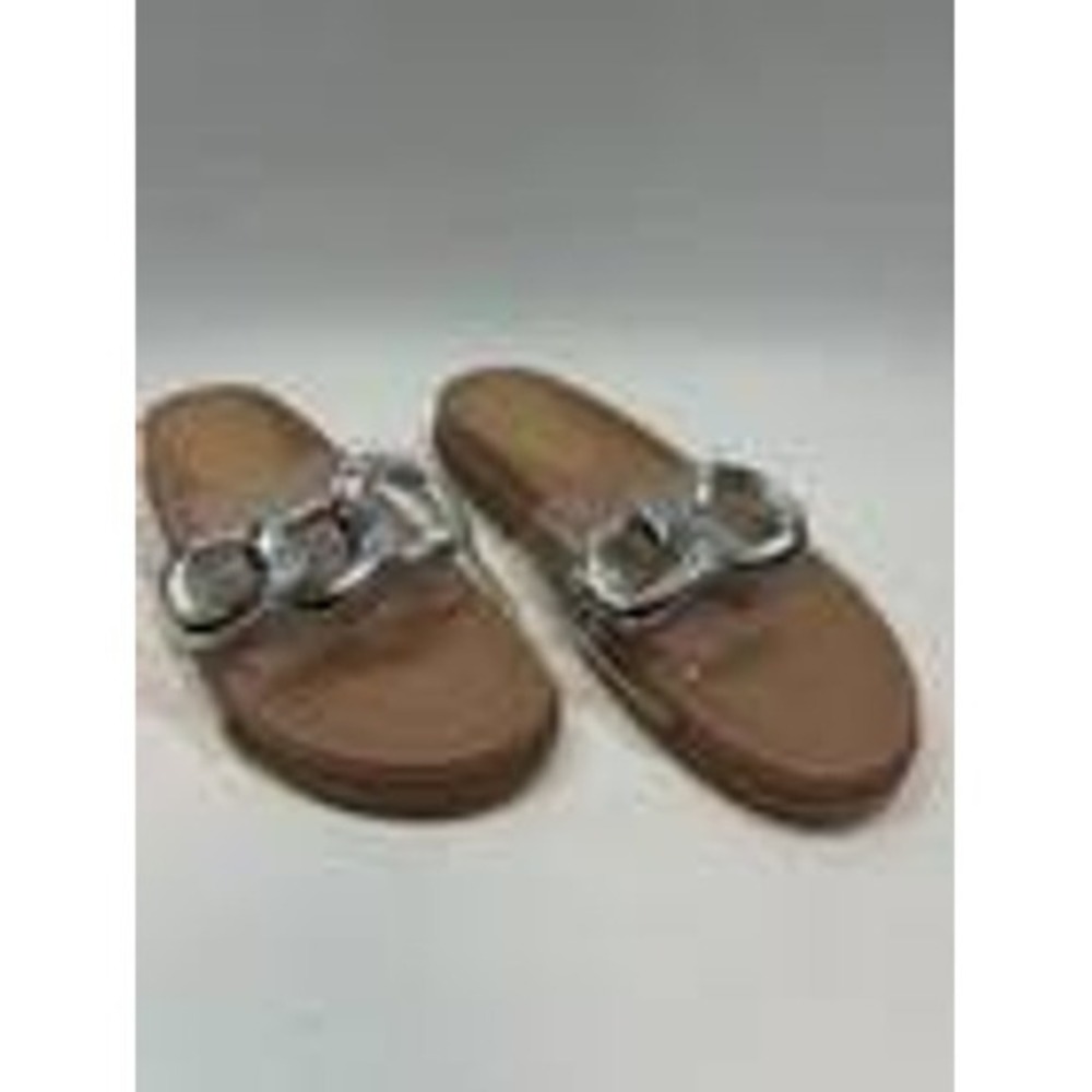 ShuShop Diviana Clear Women's Sandals with Faux Metal Detail Size 7